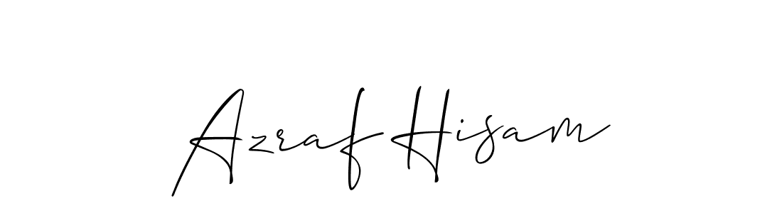 Make a beautiful signature design for name Azraf Hisam. With this signature (Allison_Script) style, you can create a handwritten signature for free. Azraf Hisam signature style 2 images and pictures png