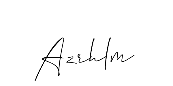 How to make Azrhlm signature? Allison_Script is a professional autograph style. Create handwritten signature for Azrhlm name. Azrhlm signature style 2 images and pictures png