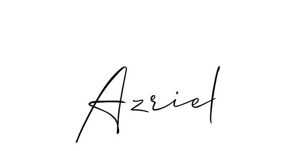 Create a beautiful signature design for name Azriel. With this signature (Allison_Script) fonts, you can make a handwritten signature for free. Azriel signature style 2 images and pictures png