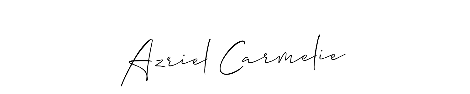 Similarly Allison_Script is the best handwritten signature design. Signature creator online .You can use it as an online autograph creator for name Azriel Carmelie. Azriel Carmelie signature style 2 images and pictures png