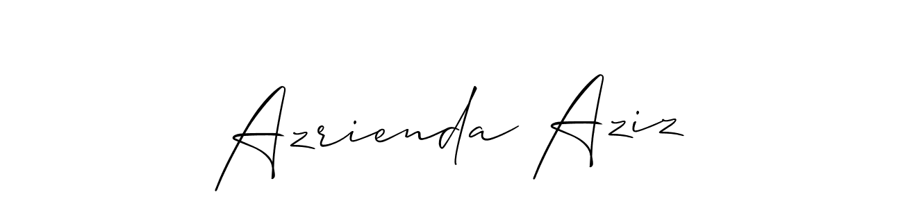 Make a short Azrienda Aziz signature style. Manage your documents anywhere anytime using Allison_Script. Create and add eSignatures, submit forms, share and send files easily. Azrienda Aziz signature style 2 images and pictures png