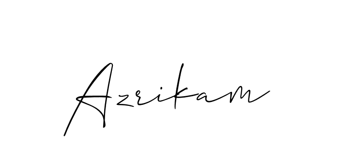 Use a signature maker to create a handwritten signature online. With this signature software, you can design (Allison_Script) your own signature for name Azrikam. Azrikam signature style 2 images and pictures png