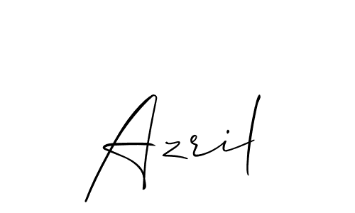 Create a beautiful signature design for name Azril. With this signature (Allison_Script) fonts, you can make a handwritten signature for free. Azril signature style 2 images and pictures png