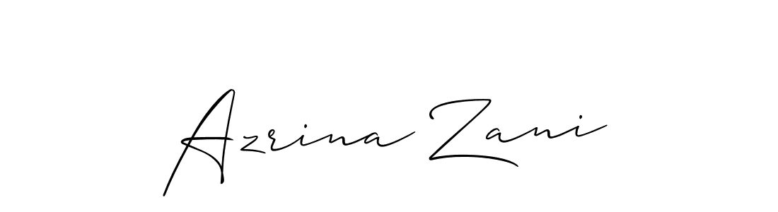 It looks lik you need a new signature style for name Azrina Zani. Design unique handwritten (Allison_Script) signature with our free signature maker in just a few clicks. Azrina Zani signature style 2 images and pictures png