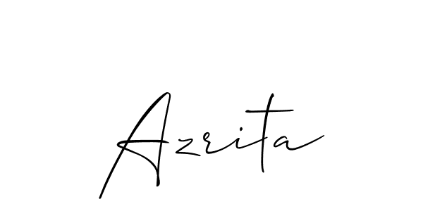 The best way (Allison_Script) to make a short signature is to pick only two or three words in your name. The name Azrita include a total of six letters. For converting this name. Azrita signature style 2 images and pictures png