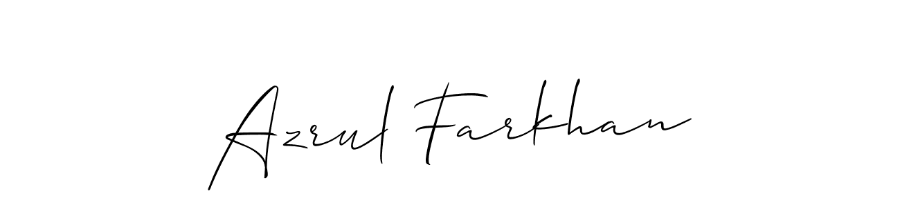 Use a signature maker to create a handwritten signature online. With this signature software, you can design (Allison_Script) your own signature for name Azrul Farkhan. Azrul Farkhan signature style 2 images and pictures png