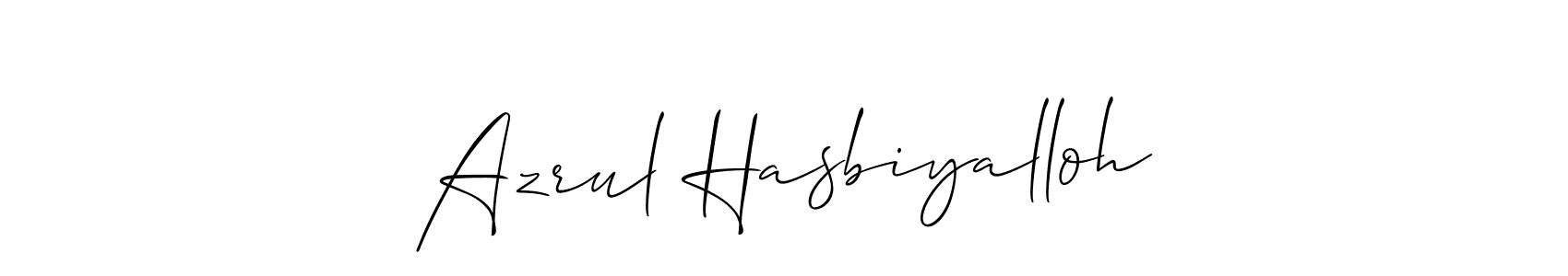 Also we have Azrul Hasbiyalloh name is the best signature style. Create professional handwritten signature collection using Allison_Script autograph style. Azrul Hasbiyalloh signature style 2 images and pictures png