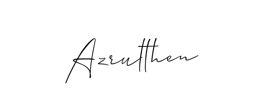 Make a beautiful signature design for name Azrulthen. With this signature (Allison_Script) style, you can create a handwritten signature for free. Azrulthen signature style 2 images and pictures png