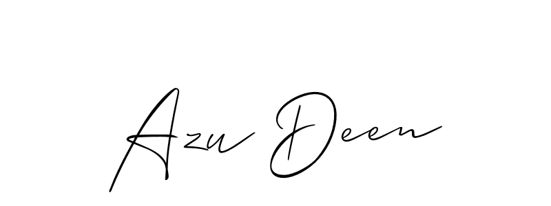 How to Draw Azu Deen signature style? Allison_Script is a latest design signature styles for name Azu Deen. Azu Deen signature style 2 images and pictures png