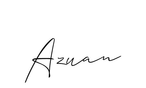 Use a signature maker to create a handwritten signature online. With this signature software, you can design (Allison_Script) your own signature for name Azuan. Azuan signature style 2 images and pictures png