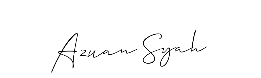 How to make Azuan Syah name signature. Use Allison_Script style for creating short signs online. This is the latest handwritten sign. Azuan Syah signature style 2 images and pictures png