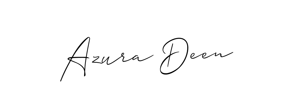 Make a beautiful signature design for name Azura Deen. With this signature (Allison_Script) style, you can create a handwritten signature for free. Azura Deen signature style 2 images and pictures png