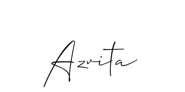 Allison_Script is a professional signature style that is perfect for those who want to add a touch of class to their signature. It is also a great choice for those who want to make their signature more unique. Get Azvita name to fancy signature for free. Azvita signature style 2 images and pictures png