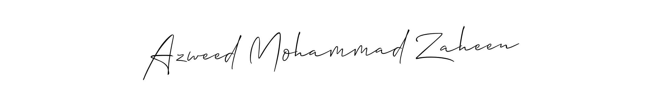 if you are searching for the best signature style for your name Azweed Mohammad Zaheen. so please give up your signature search. here we have designed multiple signature styles  using Allison_Script. Azweed Mohammad Zaheen signature style 2 images and pictures png