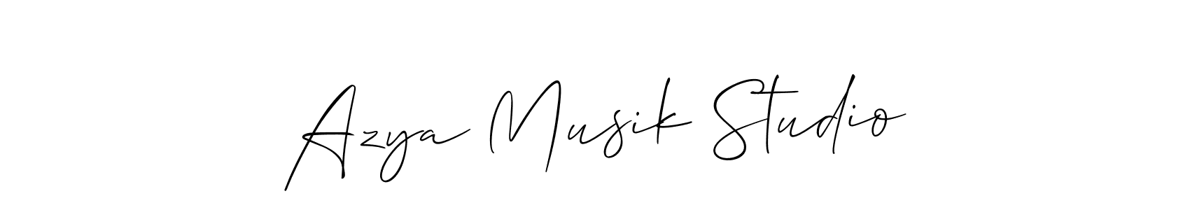 Allison_Script is a professional signature style that is perfect for those who want to add a touch of class to their signature. It is also a great choice for those who want to make their signature more unique. Get Azya Musik Studio name to fancy signature for free. Azya Musik Studio signature style 2 images and pictures png