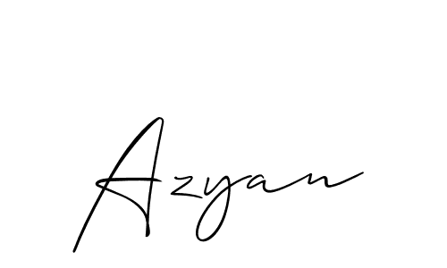 Design your own signature with our free online signature maker. With this signature software, you can create a handwritten (Allison_Script) signature for name Azyan. Azyan signature style 2 images and pictures png