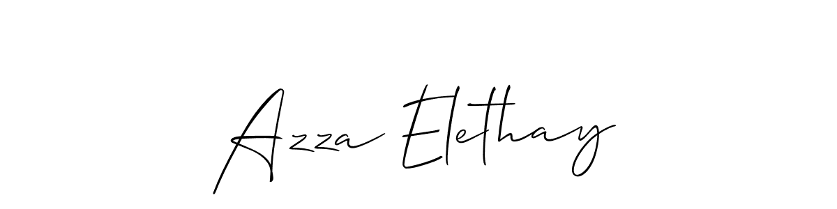 This is the best signature style for the Azza Elethay name. Also you like these signature font (Allison_Script). Mix name signature. Azza Elethay signature style 2 images and pictures png