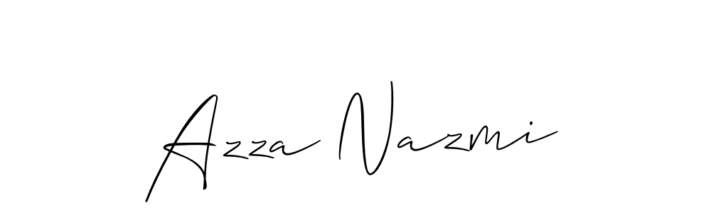 Make a short Azza Nazmi signature style. Manage your documents anywhere anytime using Allison_Script. Create and add eSignatures, submit forms, share and send files easily. Azza Nazmi signature style 2 images and pictures png