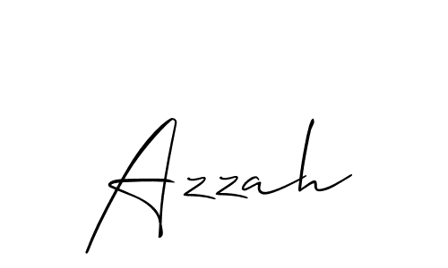 Design your own signature with our free online signature maker. With this signature software, you can create a handwritten (Allison_Script) signature for name Azzah. Azzah signature style 2 images and pictures png