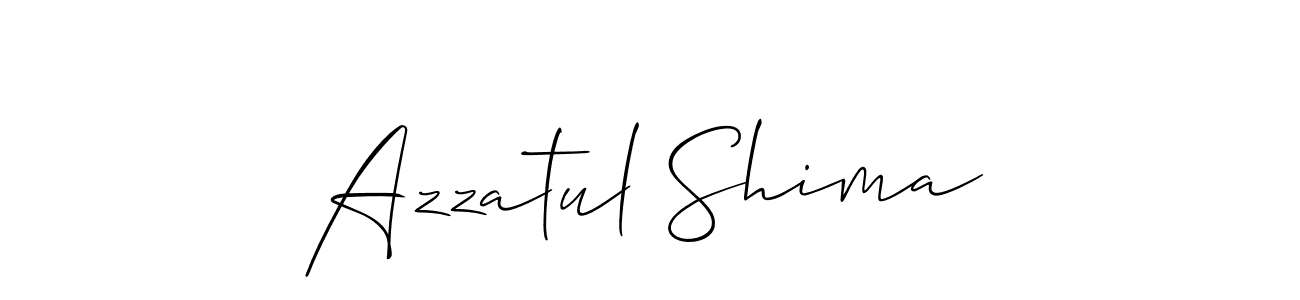Use a signature maker to create a handwritten signature online. With this signature software, you can design (Allison_Script) your own signature for name Azzatul Shima. Azzatul Shima signature style 2 images and pictures png