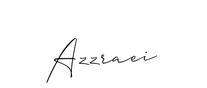 The best way (Allison_Script) to make a short signature is to pick only two or three words in your name. The name Azzraei include a total of six letters. For converting this name. Azzraei signature style 2 images and pictures png