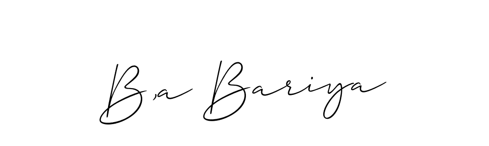 Make a beautiful signature design for name B,a Bariya. With this signature (Allison_Script) style, you can create a handwritten signature for free. B,a Bariya signature style 2 images and pictures png