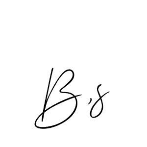 Make a beautiful signature design for name B,s. With this signature (Allison_Script) style, you can create a handwritten signature for free. B,s signature style 2 images and pictures png