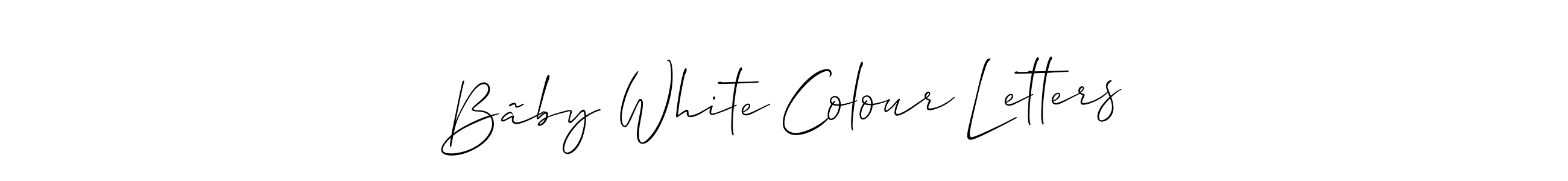 Design your own signature with our free online signature maker. With this signature software, you can create a handwritten (Allison_Script) signature for name Bãby White Colour Letters. Bãby White Colour Letters signature style 2 images and pictures png