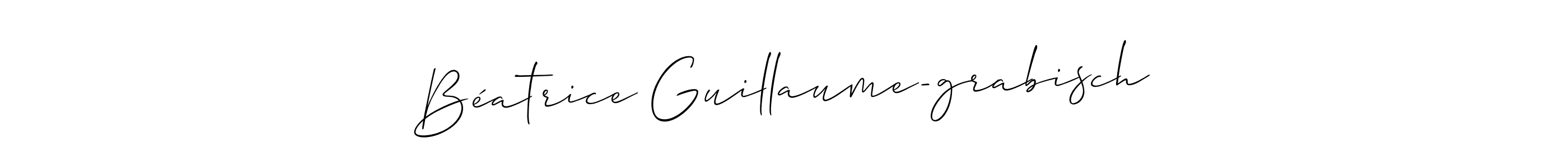 You should practise on your own different ways (Allison_Script) to write your name (Béatrice Guillaume-grabisch) in signature. don't let someone else do it for you. Béatrice Guillaume-grabisch signature style 2 images and pictures png