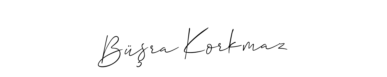 Use a signature maker to create a handwritten signature online. With this signature software, you can design (Allison_Script) your own signature for name Büşra Korkmaz. Büşra Korkmaz signature style 2 images and pictures png