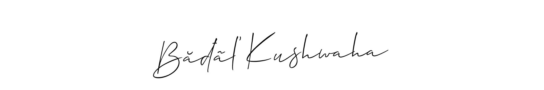 Make a short Băđãľ Kushwaha signature style. Manage your documents anywhere anytime using Allison_Script. Create and add eSignatures, submit forms, share and send files easily. Băđãľ Kushwaha signature style 2 images and pictures png