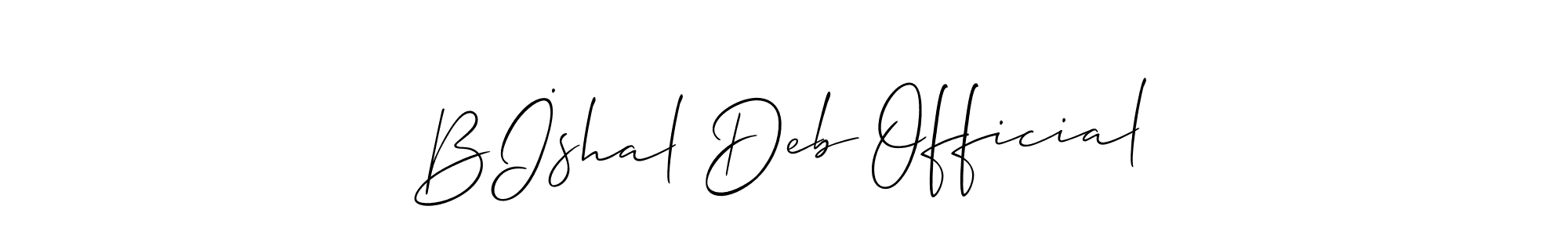 Create a beautiful signature design for name Bİshal Deb Official. With this signature (Allison_Script) fonts, you can make a handwritten signature for free. Bİshal Deb Official signature style 2 images and pictures png