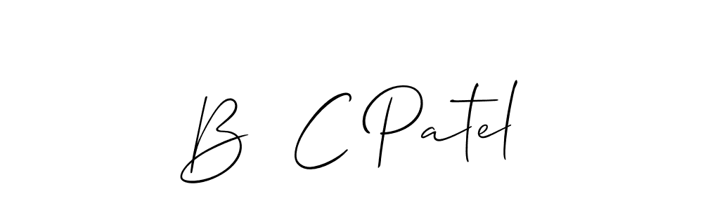 Create a beautiful signature design for name B  C Patel. With this signature (Allison_Script) fonts, you can make a handwritten signature for free. B  C Patel signature style 2 images and pictures png