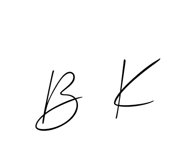 How to make B  K signature? Allison_Script is a professional autograph style. Create handwritten signature for B  K name. B  K signature style 2 images and pictures png