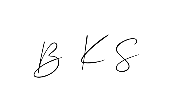 Make a short B  K S signature style. Manage your documents anywhere anytime using Allison_Script. Create and add eSignatures, submit forms, share and send files easily. B  K S signature style 2 images and pictures png