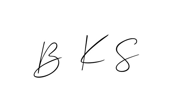 Allison_Script is a professional signature style that is perfect for those who want to add a touch of class to their signature. It is also a great choice for those who want to make their signature more unique. Get B  K S name to fancy signature for free. B  K S signature style 2 images and pictures png