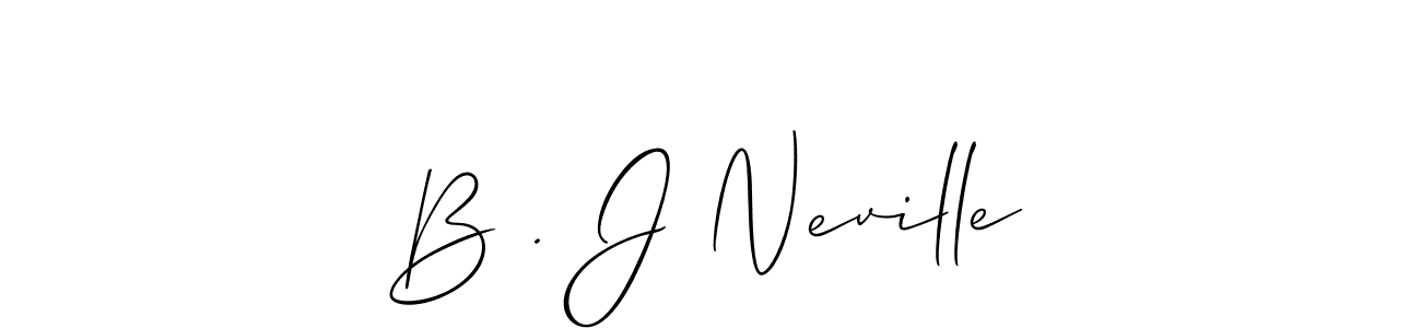 How to make B . J Neville name signature. Use Allison_Script style for creating short signs online. This is the latest handwritten sign. B . J Neville signature style 2 images and pictures png