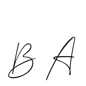 Make a beautiful signature design for name B A. With this signature (Allison_Script) style, you can create a handwritten signature for free. B A signature style 2 images and pictures png