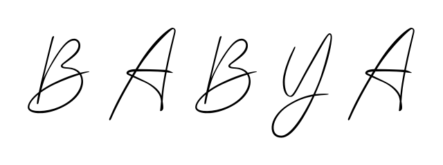 Build your personal autograph collection for name B A B Y A with Allison_Script design. Browse, select, and save your favorites. B A B Y A signature style 2 images and pictures png