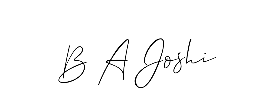 Make a beautiful signature design for name B A Joshi. With this signature (Allison_Script) style, you can create a handwritten signature for free. B A Joshi signature style 2 images and pictures png