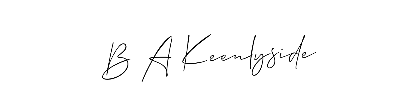 Make a beautiful signature design for name B A Keenlyside. With this signature (Allison_Script) style, you can create a handwritten signature for free. B A Keenlyside signature style 2 images and pictures png