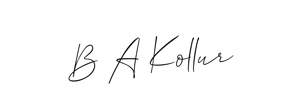Check out images of Autograph of B A Kollur name. Actor B A Kollur Signature Style. Allison_Script is a professional sign style online. B A Kollur signature style 2 images and pictures png