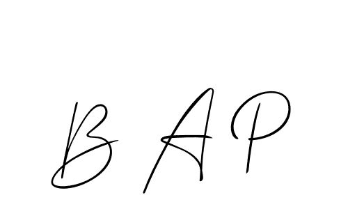 Make a beautiful signature design for name B A P. With this signature (Allison_Script) style, you can create a handwritten signature for free. B A P signature style 2 images and pictures png