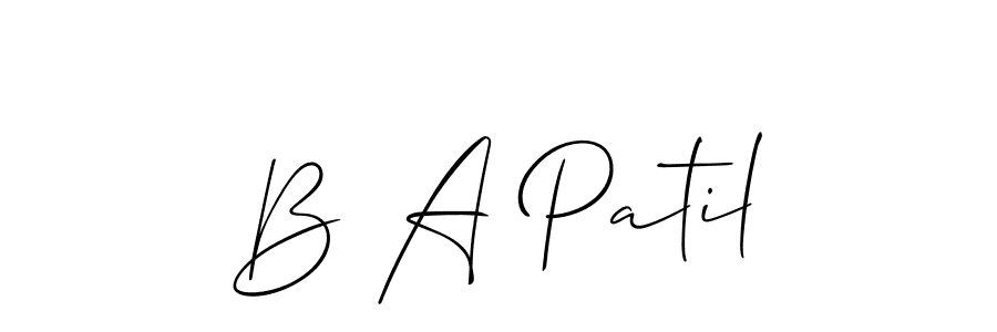 How to make B A Patil signature? Allison_Script is a professional autograph style. Create handwritten signature for B A Patil name. B A Patil signature style 2 images and pictures png