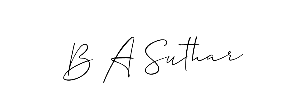 Create a beautiful signature design for name B A Suthar. With this signature (Allison_Script) fonts, you can make a handwritten signature for free. B A Suthar signature style 2 images and pictures png