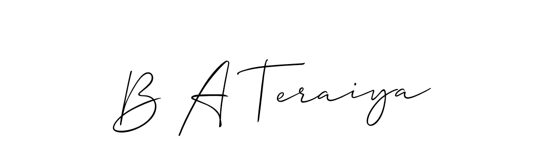 Once you've used our free online signature maker to create your best signature Allison_Script style, it's time to enjoy all of the benefits that B A Teraiya name signing documents. B A Teraiya signature style 2 images and pictures png