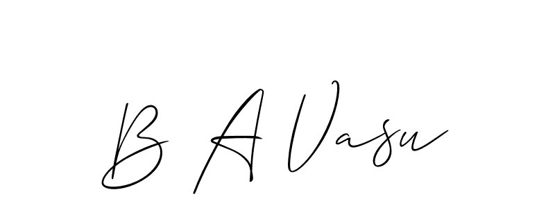 B A Vasu stylish signature style. Best Handwritten Sign (Allison_Script) for my name. Handwritten Signature Collection Ideas for my name B A Vasu. B A Vasu signature style 2 images and pictures png