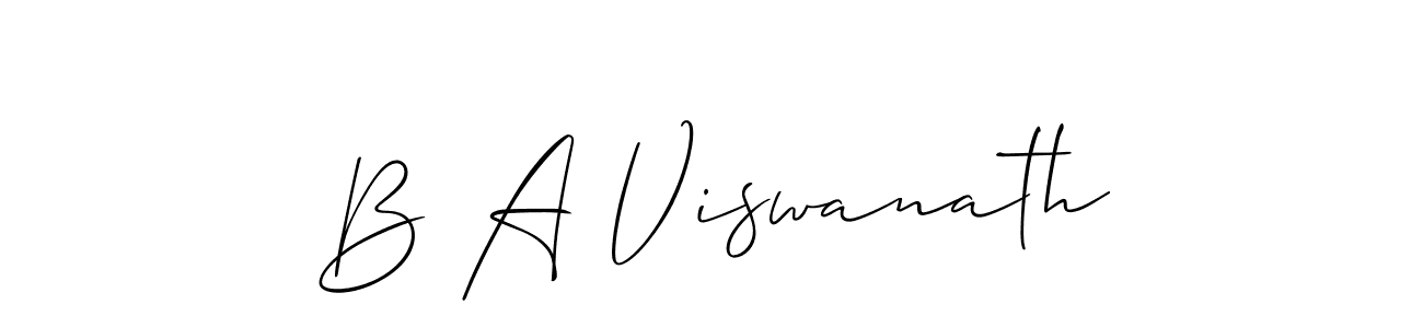 Make a beautiful signature design for name B A Viswanath. With this signature (Allison_Script) style, you can create a handwritten signature for free. B A Viswanath signature style 2 images and pictures png