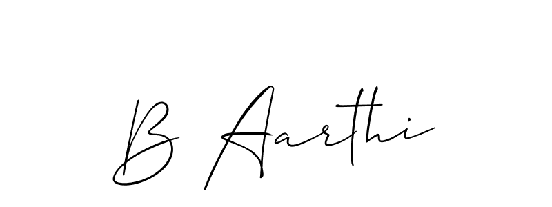 B Aarthi stylish signature style. Best Handwritten Sign (Allison_Script) for my name. Handwritten Signature Collection Ideas for my name B Aarthi. B Aarthi signature style 2 images and pictures png