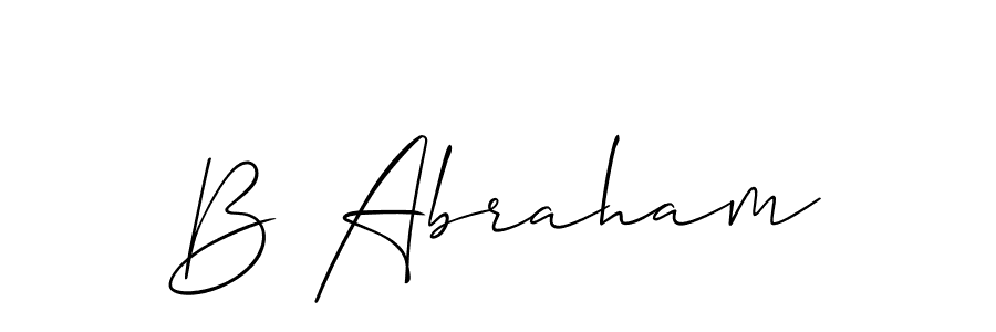 Design your own signature with our free online signature maker. With this signature software, you can create a handwritten (Allison_Script) signature for name B Abraham. B Abraham signature style 2 images and pictures png